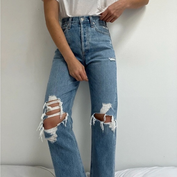 AGOLDE 90’s Ripped Jeans in Fall Out 26 - Picture 1 of 8
